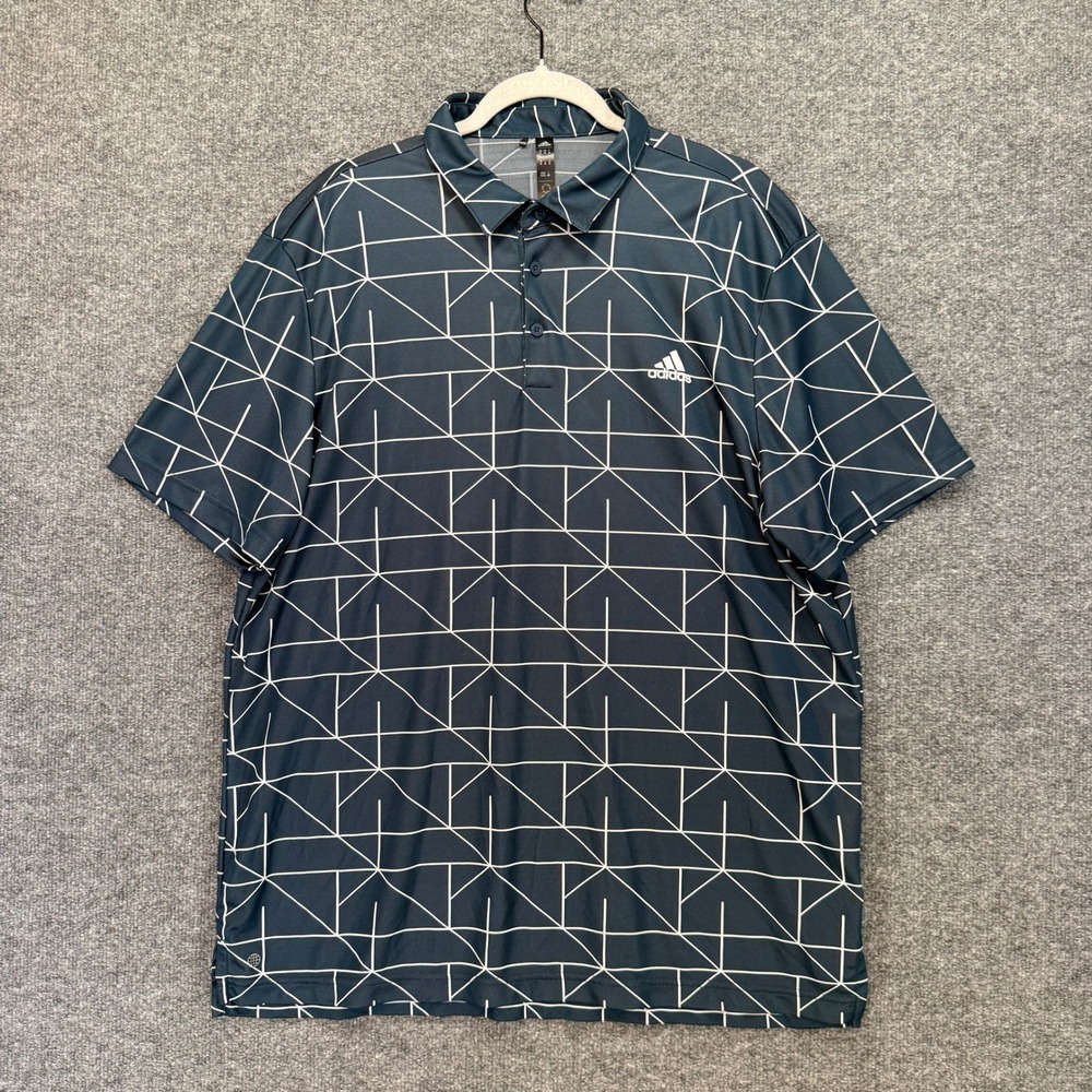 adidas Black Geometric Print Polo